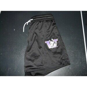 UW Washington Huskies x SLAM Practice Shorts Black w/ White Drawstring Size L